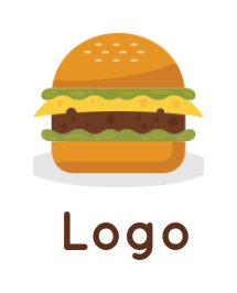 create a food logo cheese burger with greens