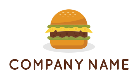 create a food logo cheese burger with greens