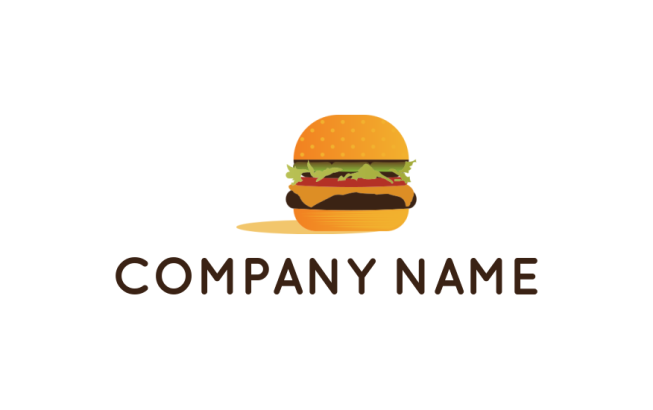 design a food logo cheese burger with lettuce and cheese - logodesign.net