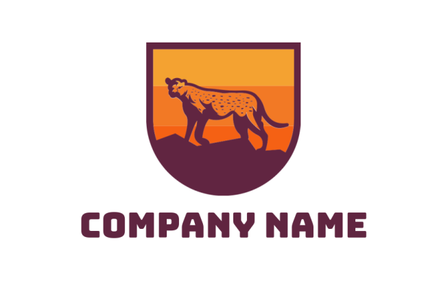 animal logo maker cheetah inside emblem