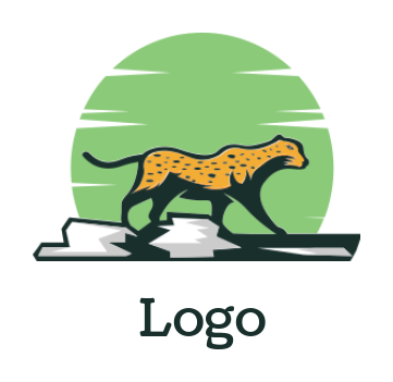 animal logo online cheetah on the rock