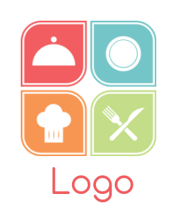restaurant logo chef hat crockery cutlery lid