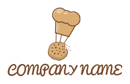 make a restaurant logo chef hat flying with cookie of bakery