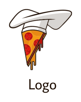 restaurant logo pizza slice with chef hat