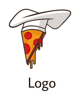 chef hat with italian restaurant pizza slice generator 