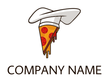 chef hat with italian restaurant pizza slice logo generator 