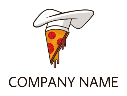 restaurant logo chef hat with Italian pizza slice