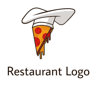 restaurant logo pizza slice with chef hat