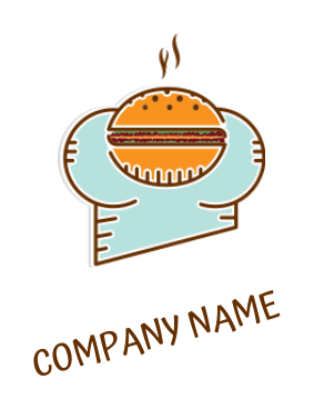 make a chef hat with burger in front and smoke