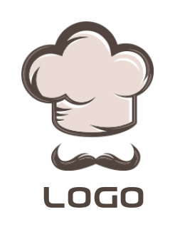 restaurant logo of icon chef hat with mustache