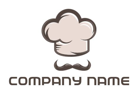 restaurant logo of icon chef hat with mustache