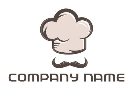 restaurant logo icon chef hat with mustache  - logodesign.net