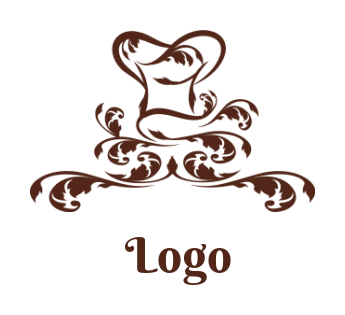 make a restaurant logo chef hat with ornaments