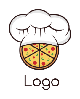 Design a of chef hat with pizza 