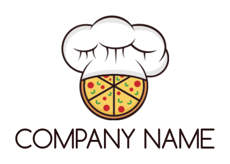 Restaurant logo image of chef hat with pizza 