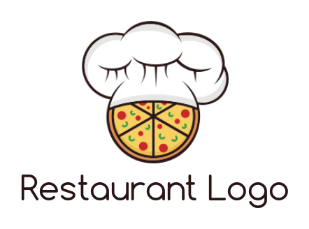 Restaurant logo image pizza with chef hat 