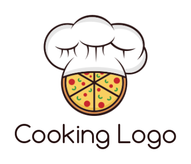 Restaurant logo image pizza with chef hat