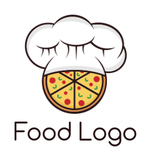 Restaurant logo image pizza with chef hat