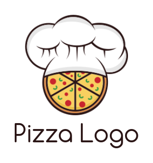 Restaurant logo image pizza with chef hat