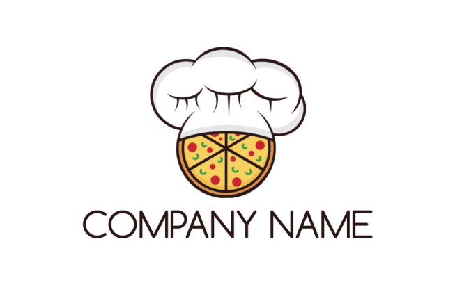 Design a logo of chef hat with pizza 