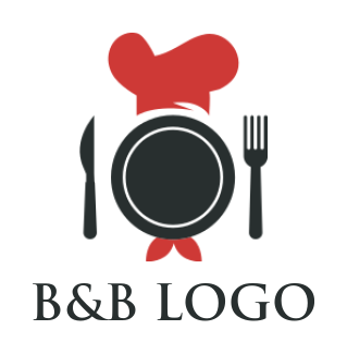 restaurant logo chef hat plate knife and fork