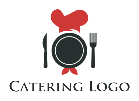 restaurant logo chef hat plate knife and fork