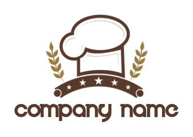 generate a restaurant logo chef hat with wheat stalks - logodesign.net