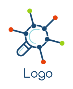 research logo chemical bond and magnifying glass
