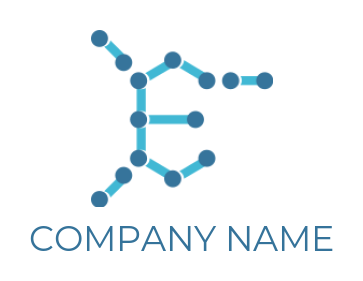 Letter E logo icon made of chemical bonds