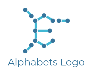Letter E logo icon made of chemical bonds