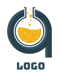 Letter A logo symbol with chemical bottle inside