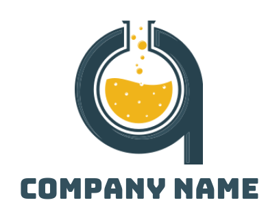 Letter A logo chemical bottle inside letter A
