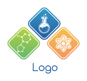 chemical flask bonds and atom in rhombus shape