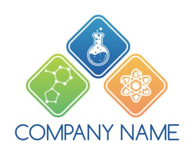 chemical flask bonds and atom in rhombus shape
