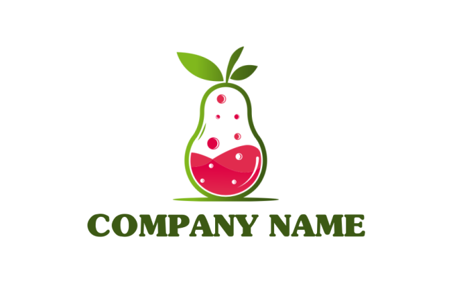 food logo online chemicals inside pear - logodesign.net