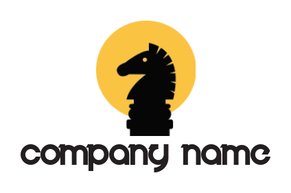 make a consulting logo chess horse inside sun