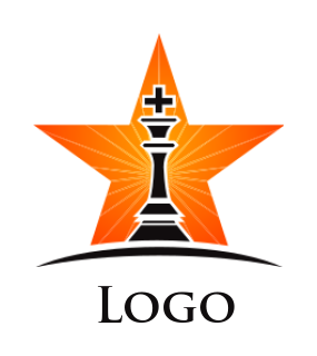 create a games logo chess king in orange star