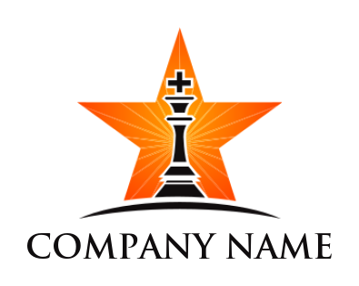 create a games logo chess king in orange star