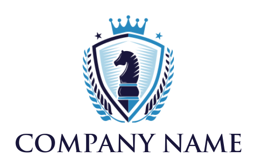 create a games logo chess knight coat of arms - logodesign.net