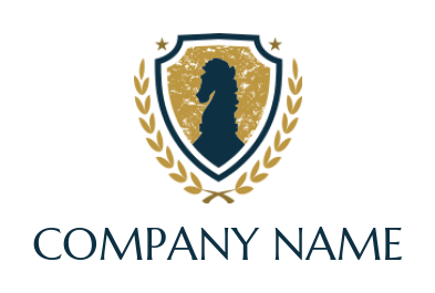 attorney logo image chess knight in shield with laurels - logodesign.net