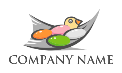 arts logo online chick beside colored eggs