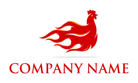 restaurant logo online chicken flame - logodesign.net