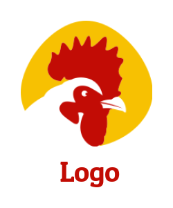 pet logo maker rooster head in circle - logodesign.net