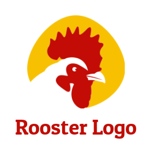 pet logo maker rooster head in circle - logodesign.net