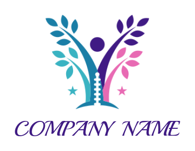 medical logo orthopedic with abstract person