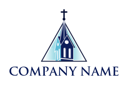 religious logo maker church cross in triangle