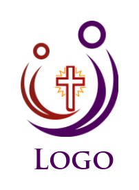 make a religious logo cross with abstract people