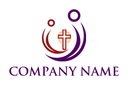 make a religious logo cross with abstract people
