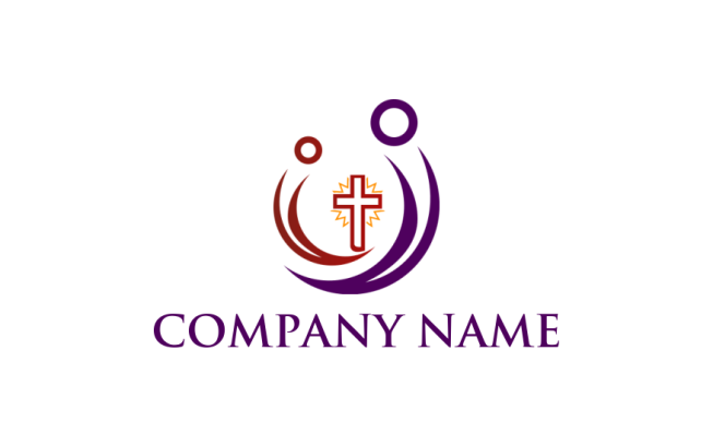 create a religious logo Christian cross with abstract people - logodesign.net
