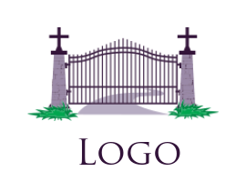 church gate with cross